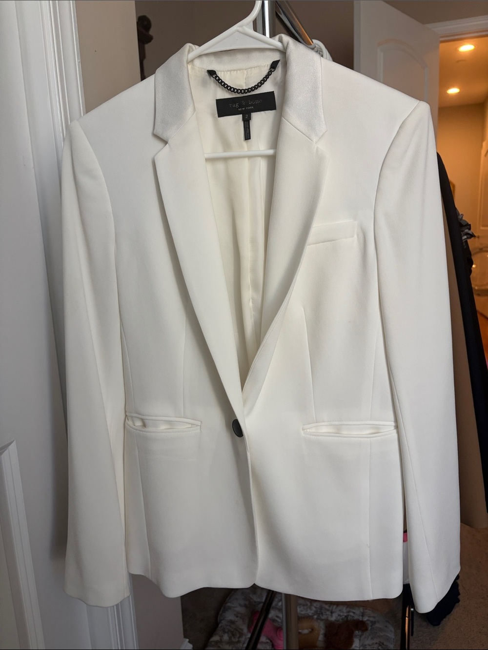 White Single-Button Blazer